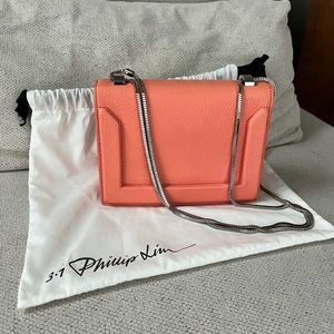 3.1 Philip Lim Peach Leather Soleil Mini Chain Shoulder Bag